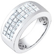 2.30 Carat Men's Square Princess Cut Diamond Ring