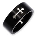 Black Stainless Steel Heraldry Cross Design Ring