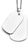 Double Dog Tag  Necklace in Stainless Steel