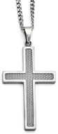 Grey Carbon Fiber Stainless Steel Cross Necklace
