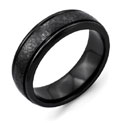 Hammered Black Titanium Brushed Finish Wedding Band Ring