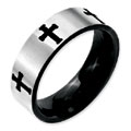 Stainless Steel Black Cross Band