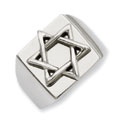 Stainless Steel Star of David Polished Ring
