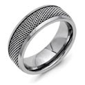 Titanium and Stainless Steel Mesh Wedding Band Ring