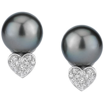 Tahitian Heart-Shape Diamond Earrings