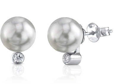 South Sea Pearl Diamond Stud Earrings