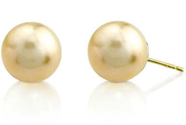 11mm Golden South Sea Pearl Stud Earrings