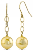 Golden Pearl Dangling Tincup Earrings