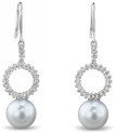 White South Sea Pearl and Diamond Halo Earrings