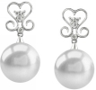 South Sea Pearl & Diamond Curl Earrings