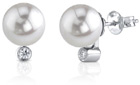 Akoya Diamond Pearl Stud Earrings