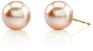 8mm Peach Freshwater Pearl Stud Earrings