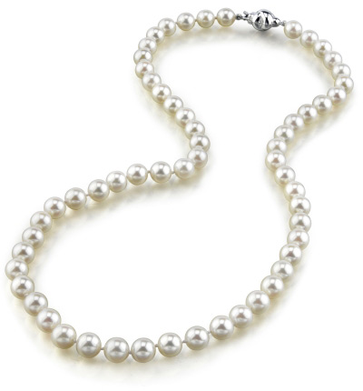 6.5-7.0mm Japanese Akoya White Pearl Necklace- AA Quality