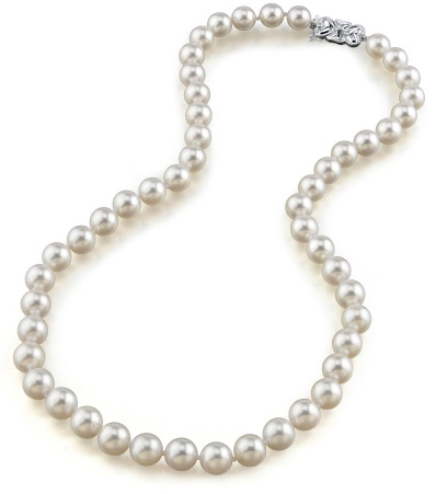 8.0-8.5mm Japanese Akoya White Pearl Necklace- AA Quality
