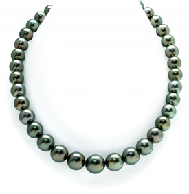10-12mm Peacock Tahitian South Sea Pearl Necklace