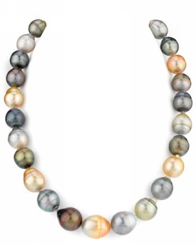 12-14mm Tahitian and Golden South Sea Off-Round Necklace