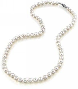 5.0-5.5mm Japanese Akoya White Pearl Necklace- AA Quality