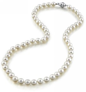 6.5-7.0mm Japanese Akoya White Pearl Necklace- AA Quality