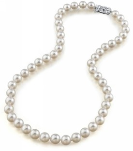 7.0-7.5mm Japanese Akoya White Pearl Necklace- AA Quality