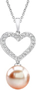 10mm Heart Shaped Peach Pearl Pendant