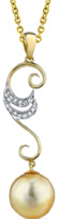 Golden Pearl & Diamond Opera Pendant