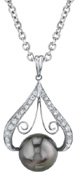Tahitian Pearl & Diamond Kiss Pendant