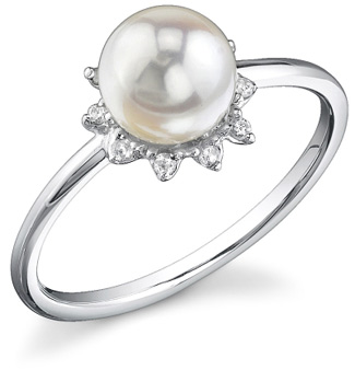 Akoya Pearl & Diamond Melissa Ring