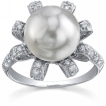 South Sea Pearl & Diamond Blossom Ring