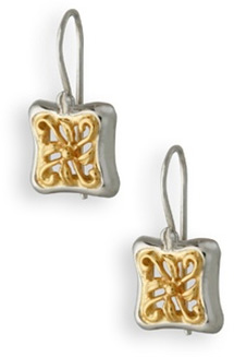 Apples of Gold Two-tone Butterfly Vine Earrings In...