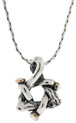 Handmade Silver, Rose Gold, and Pearl Star of David Pendant