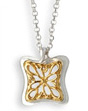 Two-Tone Butterfly Vine Necklace in 14K Gold and Sterling Silver