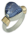 Something Blue Topaz Ring in 14K Gold and Sterling Silver