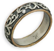Two-Tone Paisley Sterling Silver and 14K Gold Band