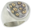 14K Golden Drops Sterling Silver Ring