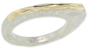 Handmade 14K Gold Top Sterling Silver Ring