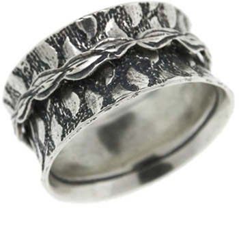 Teardrop Spinner Ring in Sterling Silver