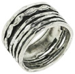 Organic Leaf Spinner Ring in Sterling Silver