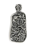 Interweaving Textured Dog Tag Pendant in Sterling Silver
