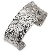 Versil Collection Sterling Silver Hammered Cuff Bracelet