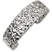 Versil Collection Sterling Silver Hammered Cuff Bracelet