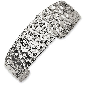 Versil Collection Sterling Silver Hammered Cuff Bracelet
