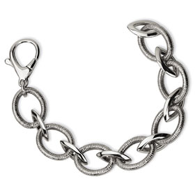 Versil Collection Sterling Silver Textured Link Bracelet