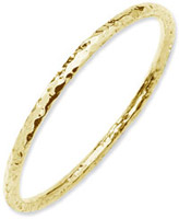 18K Yellow Gold Plated Sterling Silver Hammered Bangle Bracelet