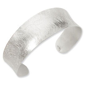 Versil Sterling Silver Brushed Finish Cuff Bracelet