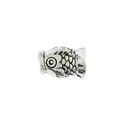 Gold Fish Bead in Sterling Silver