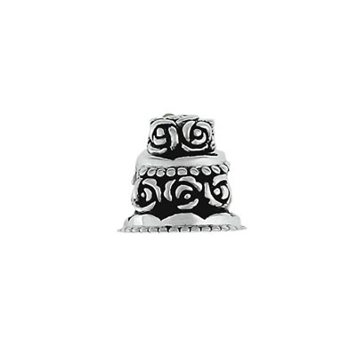 Wedding Cake Bead in Sterling Silver