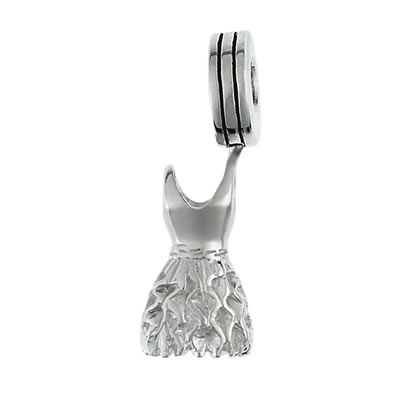 Ballet Dress Dangle Bead in Sterling Silver