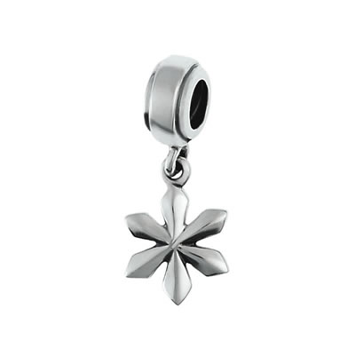 Snow Flake Dangle Bead in Sterling Silver
