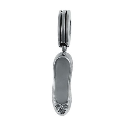 Ballet Shoe Dangle Bead in Sterling Silver