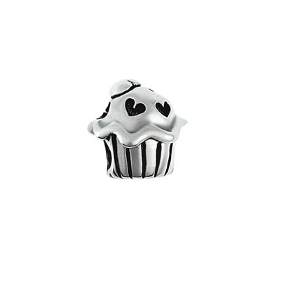 Cupcake Hearts Bead in Sterling Silver